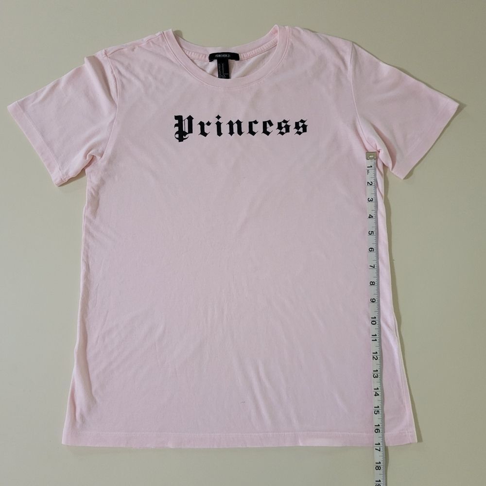 Forever 21 Women's Pink Graphic Princess Crewneck Short Sleeve T-Shirt - Picture 7 of 13